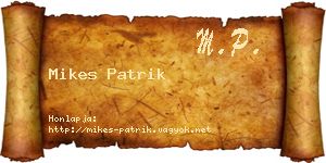 Mikes Patrik névjegykártya